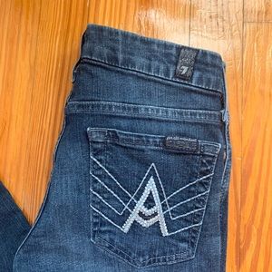 7 for all man kind “A” bedazzled pocket  jeans